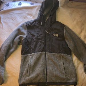 Hooded Gray North Face Fleece